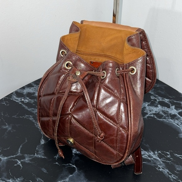 Patricia Nash - Quilted Oil Waxed Leather Itala Saddle Sling Bag - Brown - Picture 2 of 12